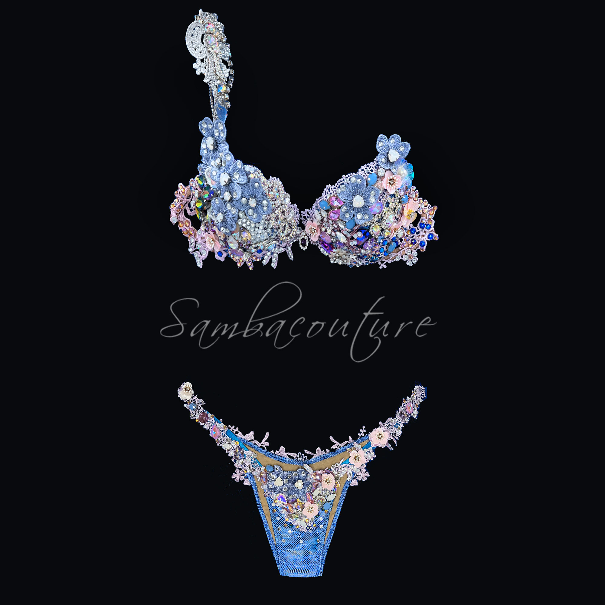 Lilac WBFF bikini -Crystal bikini by SambaCouture