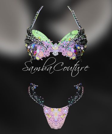 SambaCouture WBFF FMG Bikini for sale - lilac, black, green