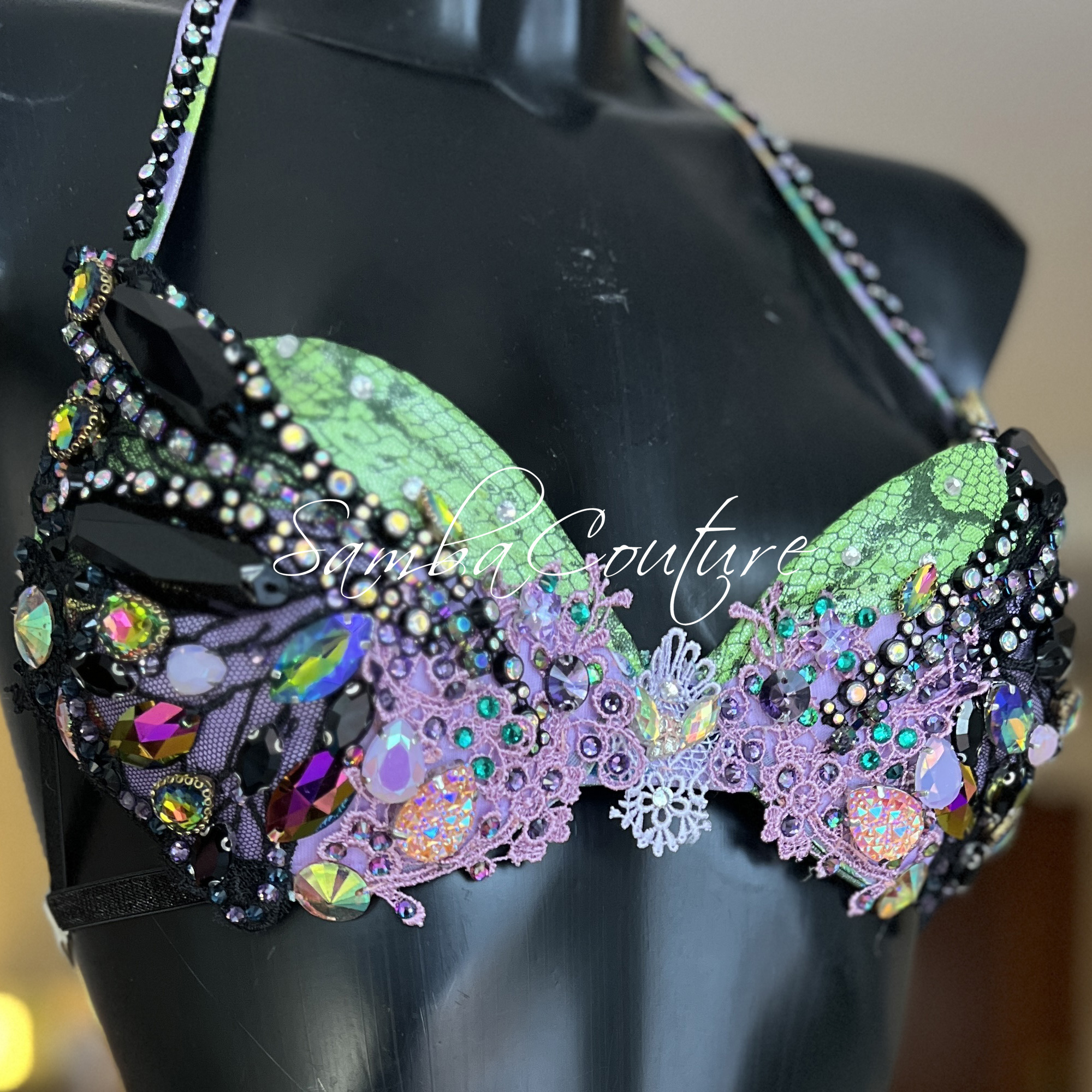 SambaCouture WBFF FMG Bikini for sale - lilac, black, green