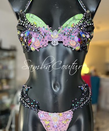 SambaCouture WBFF FMG Bikini for sale - lilac, black, green